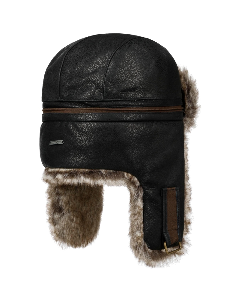 Stetson Bomber cap cowhide black/brown