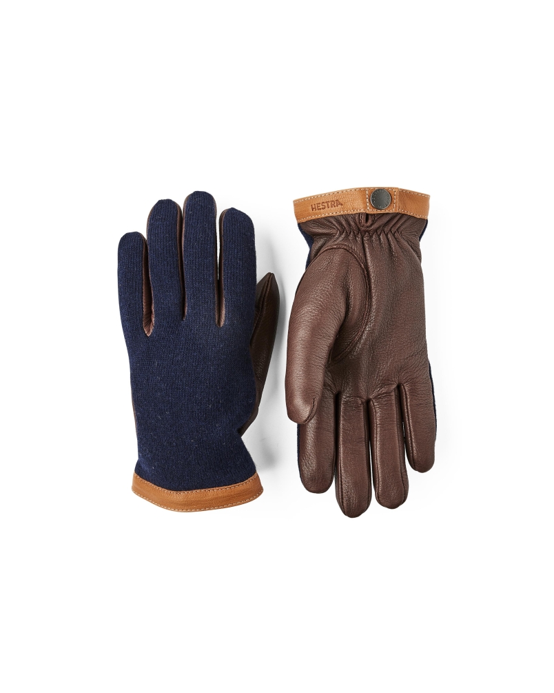 Hestra Deerskin wool tricot heren handschoenen navy/chocolate