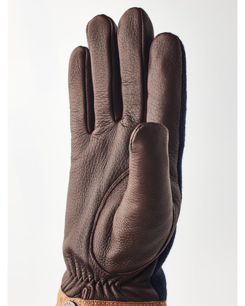 Hestra Deerskin wool tricot heren handschoenen navy/chocolate