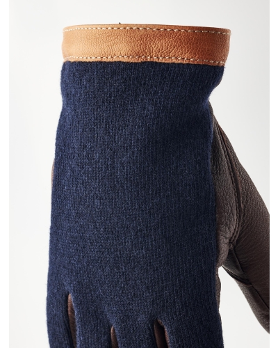 Hestra Deerskin wool tricot heren handschoenen navy/chocolate