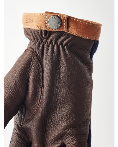 Hestra Deerskin wool tricot heren handschoenen navy/chocolate