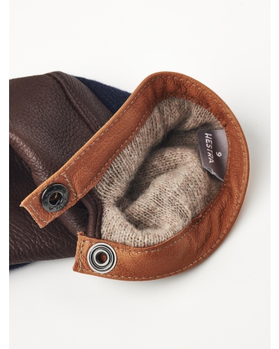 Hestra Deerskin wool tricot heren handschoenen navy/chocolate
