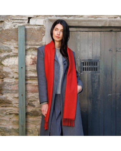 John Hanly Merino Luxury wool scarf scarlet