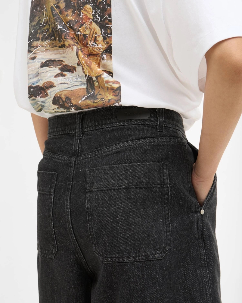 Barbour Myra denim shorts black black denim