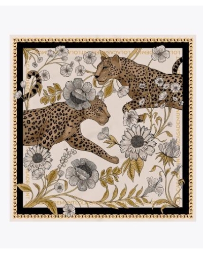 Lola Casademunt Tigers en flowers scarf ecru-black