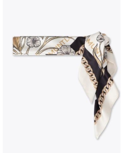 Lola Casademunt Tigers en flowers scarf ecru-black