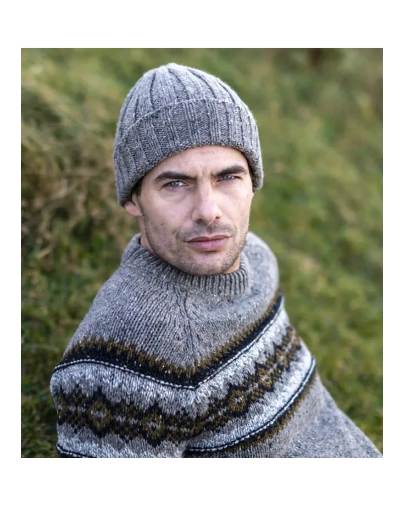 Fisherman Fairisle merino sweater steel wool