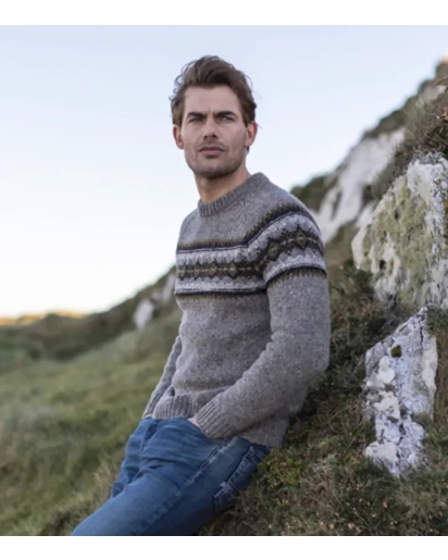 FISHERMAN OUT OF IRELAND Fisherman Fairisle merino sweater
