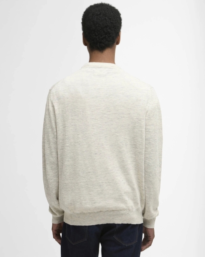 BARBOUR Barbour Flaxby linen blend crew neck neutral