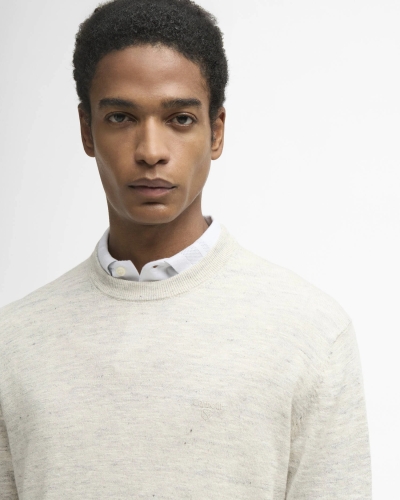 Barbour Flaxby linen blend crew neck neutral neutral