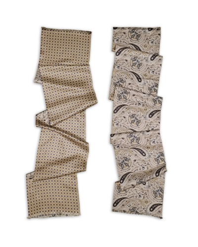 Sir Redman Herensjaal Gordon beige/taupe/blauw/wit
