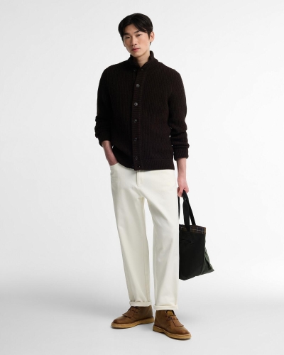 Barbour Mordale half-button jumper dark brown