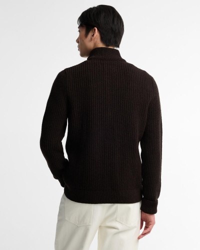 Barbour Mordale half-button jumper dark brown