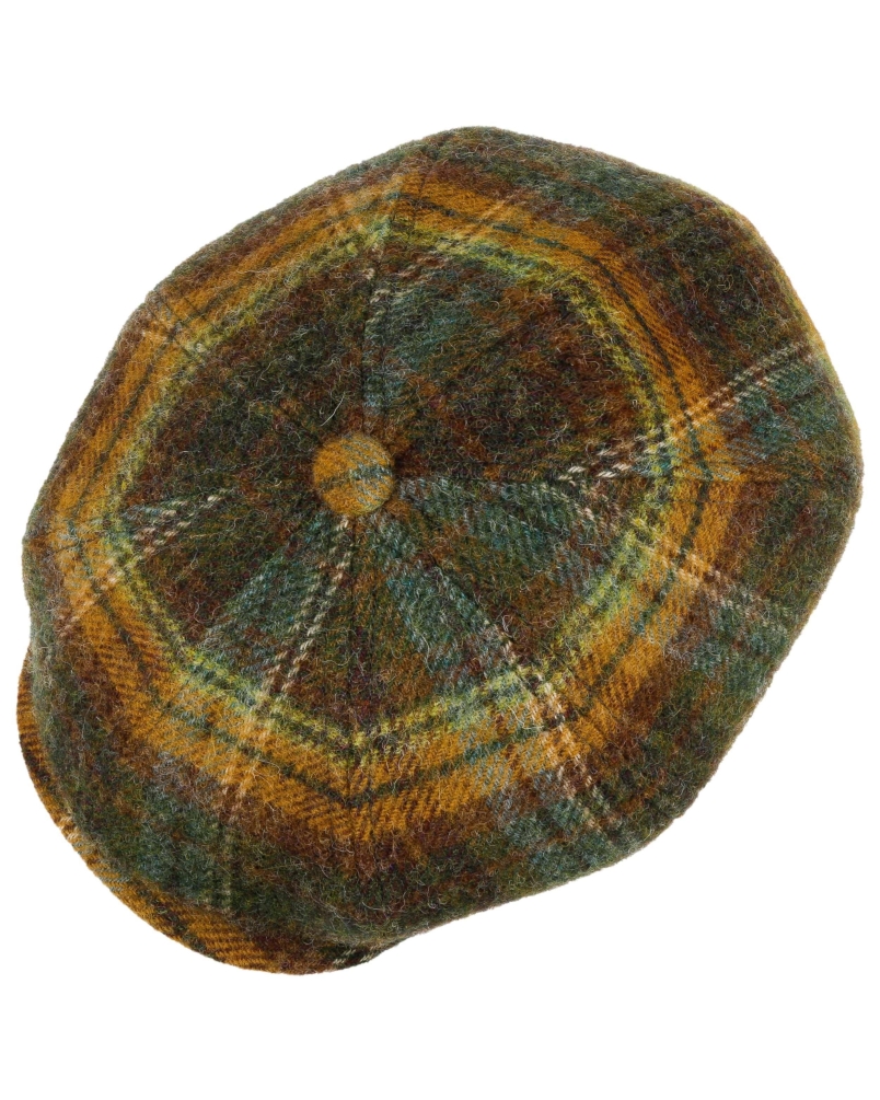 Stetson Hatteras wool check green/dark orange
