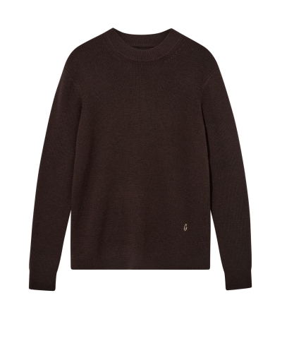 Mos Mosh Gallery Kyle crew neck knit black coffee