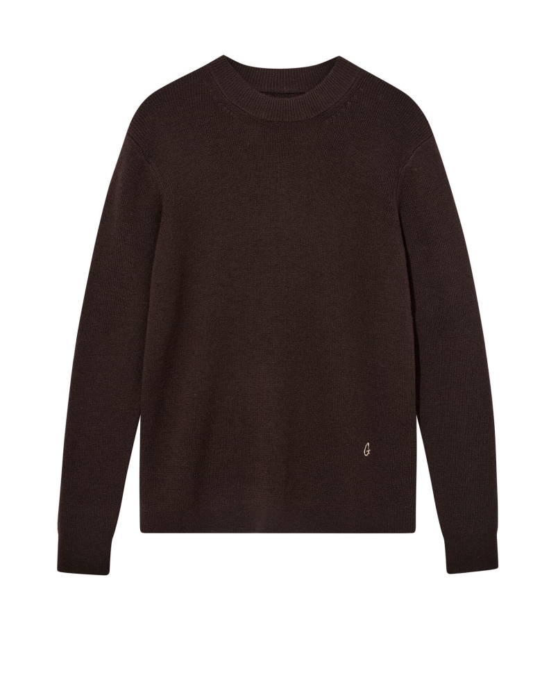 Mos Mosh Gallery Kyle crew neck knit black coffee