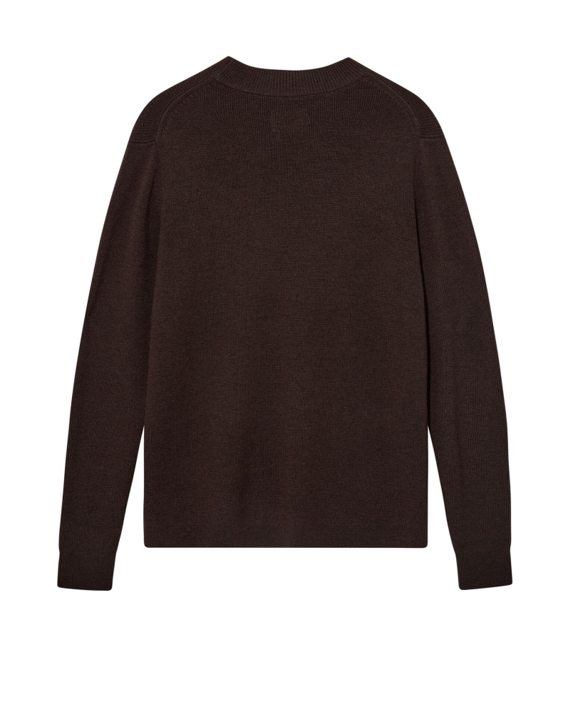 Mos Mosh Gallery Kyle crew neck knit black coffee