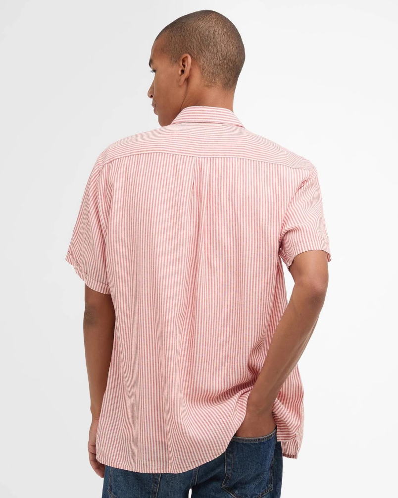 Barbour Deerpark Striped Summer Fit Shirt red