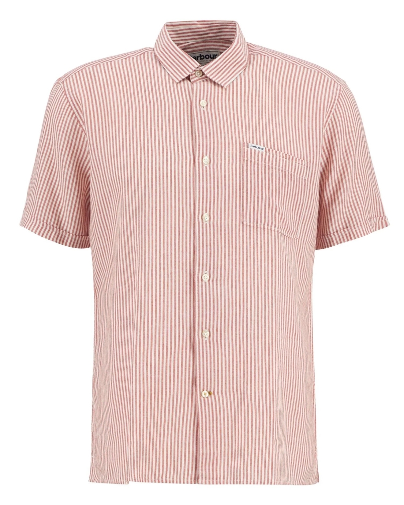 Barbour Deerpark Striped Summer Fit Shirt red