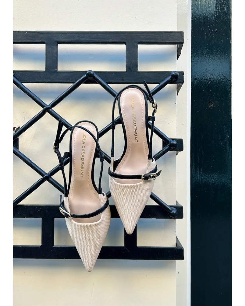 Lola Casademunt bi color heeled shoes ecru/black