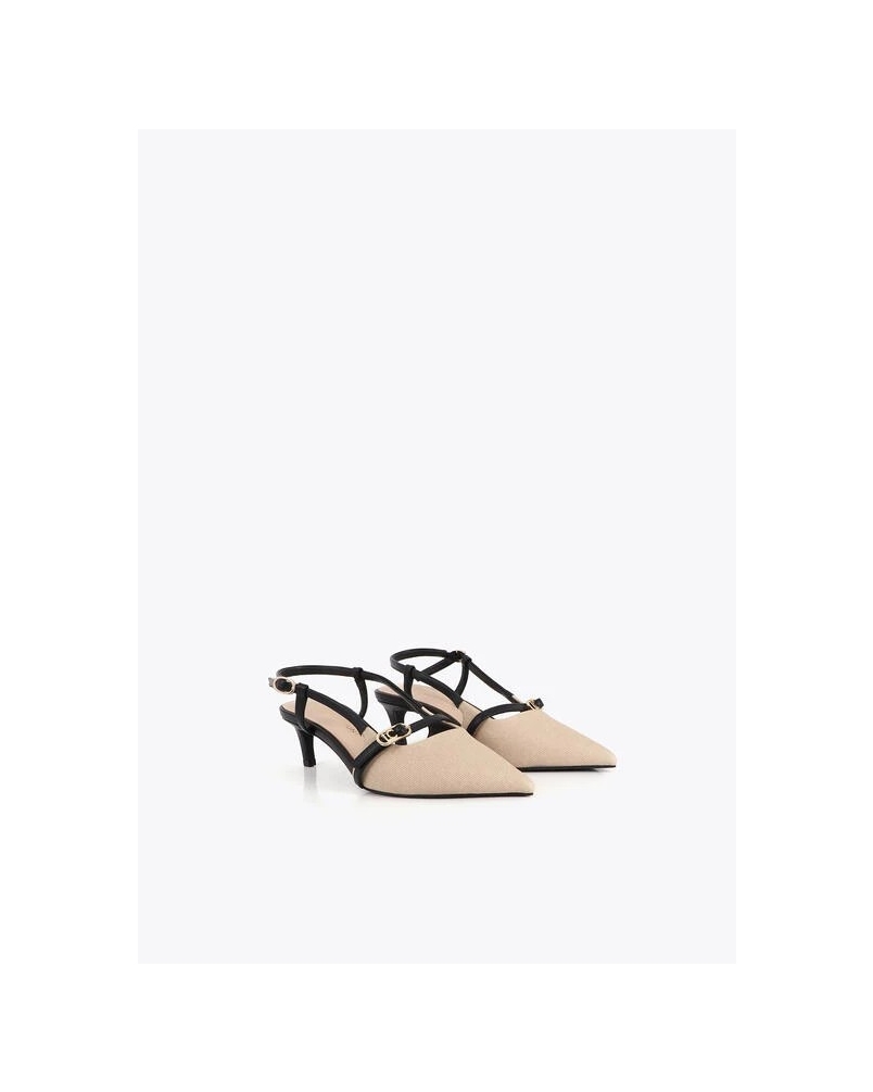 Lola Casademunt bi color heeled shoes ecru/black