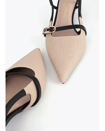 Lola Casademunt bi color heeled shoes ecru/black