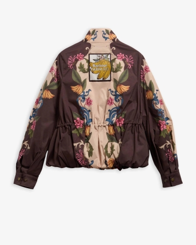 Barbour x Farm Rio Mandevilla showerproof jacket bloom in between/brown banana