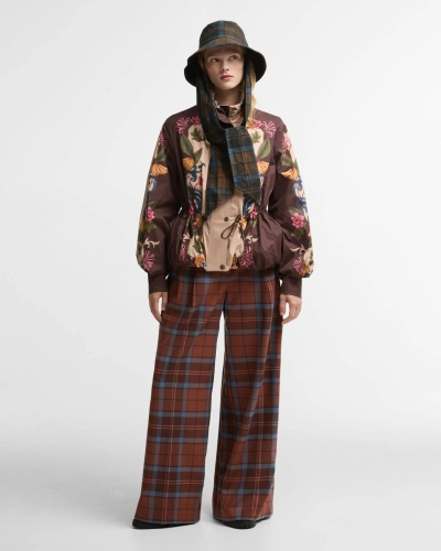 Barbour x Farm Rio Mandevilla showerproof jacket bloom in between/brown banana