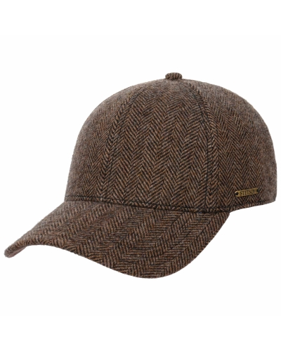 Stetson Baseball cap wool herringbone brown-melange