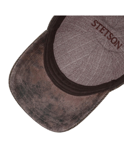 Stetson Baseball cap wool herringbone brown-melange
