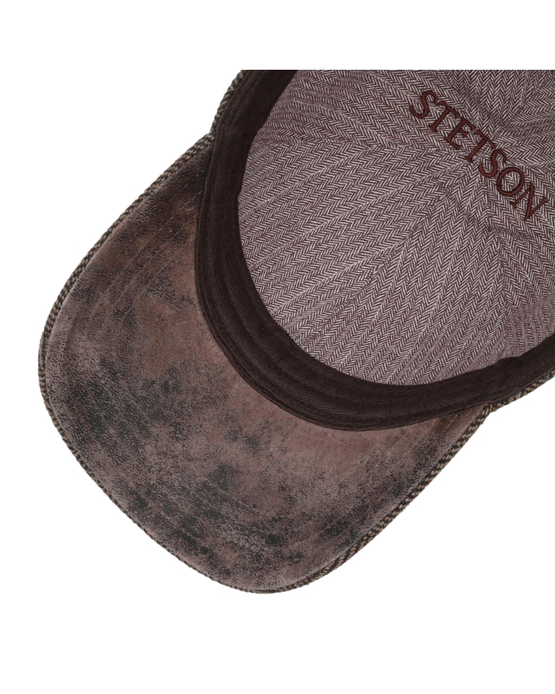 Stetson Baseball cap wool herringbone brown-melange
