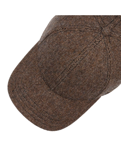 Stetson Baseball cap wool herringbone brown-melange