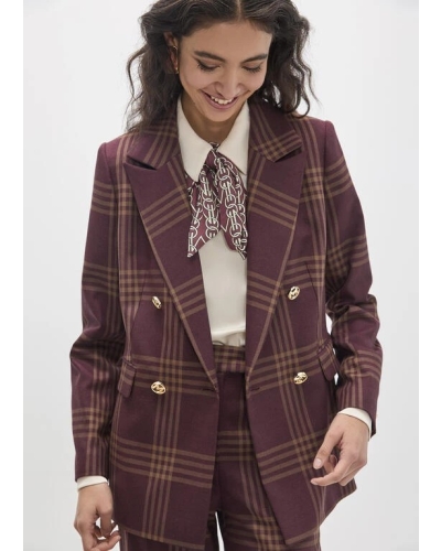 Lola Casademunt Checked blazer vino