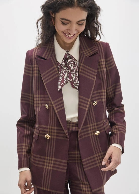 Lola Casademunt Checked blazer vino