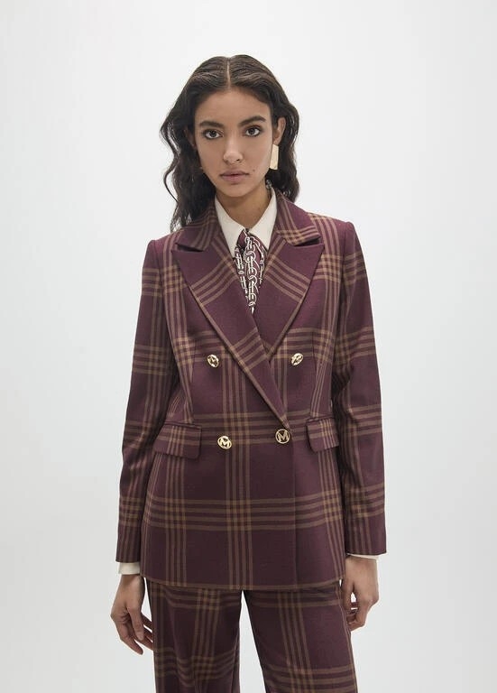 Lola Casademunt Checked blazer vino