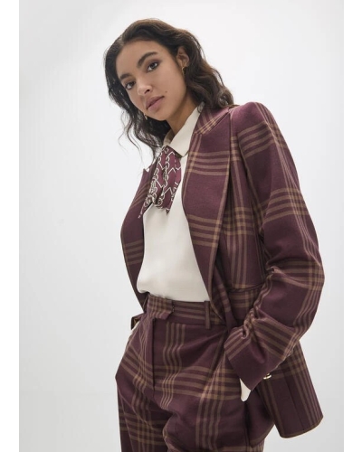 Lola Casademunt Checked blazer vino