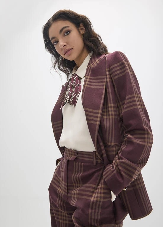 Lola Casademunt Checked blazer vino