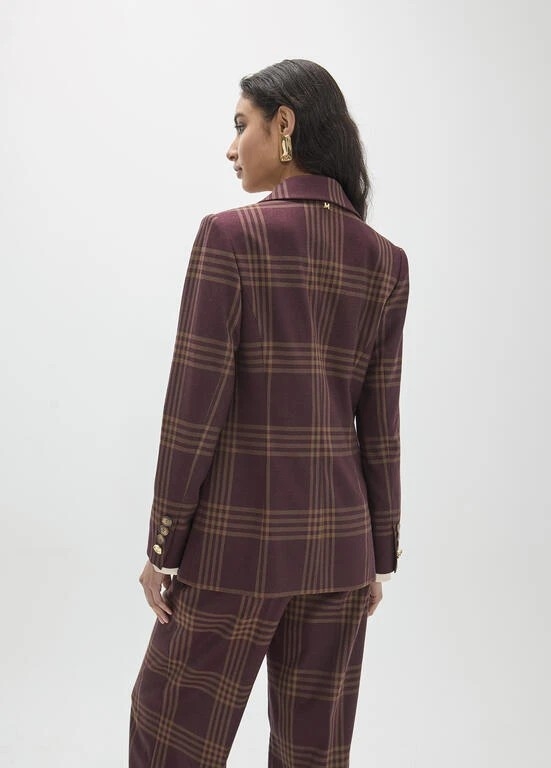 Lola Casademunt Checked blazer vino
