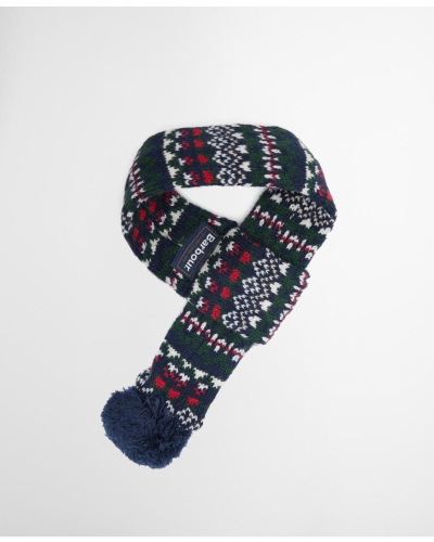 Barbour Marlow Fair Isle dog scarf navy festive