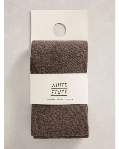 White Stuff Patty plain cotton thights dark brown