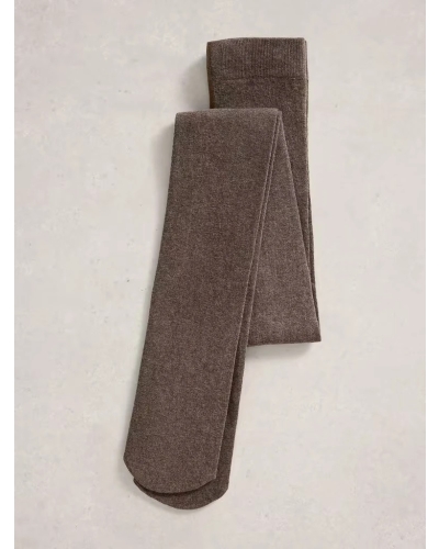 White Stuff Patty plain cotton thights dark brown