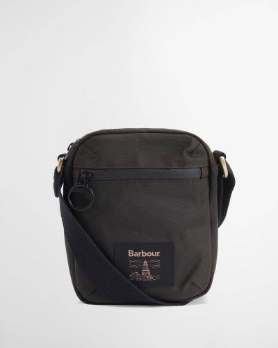 Barbour Field waxed crossbody bag olive