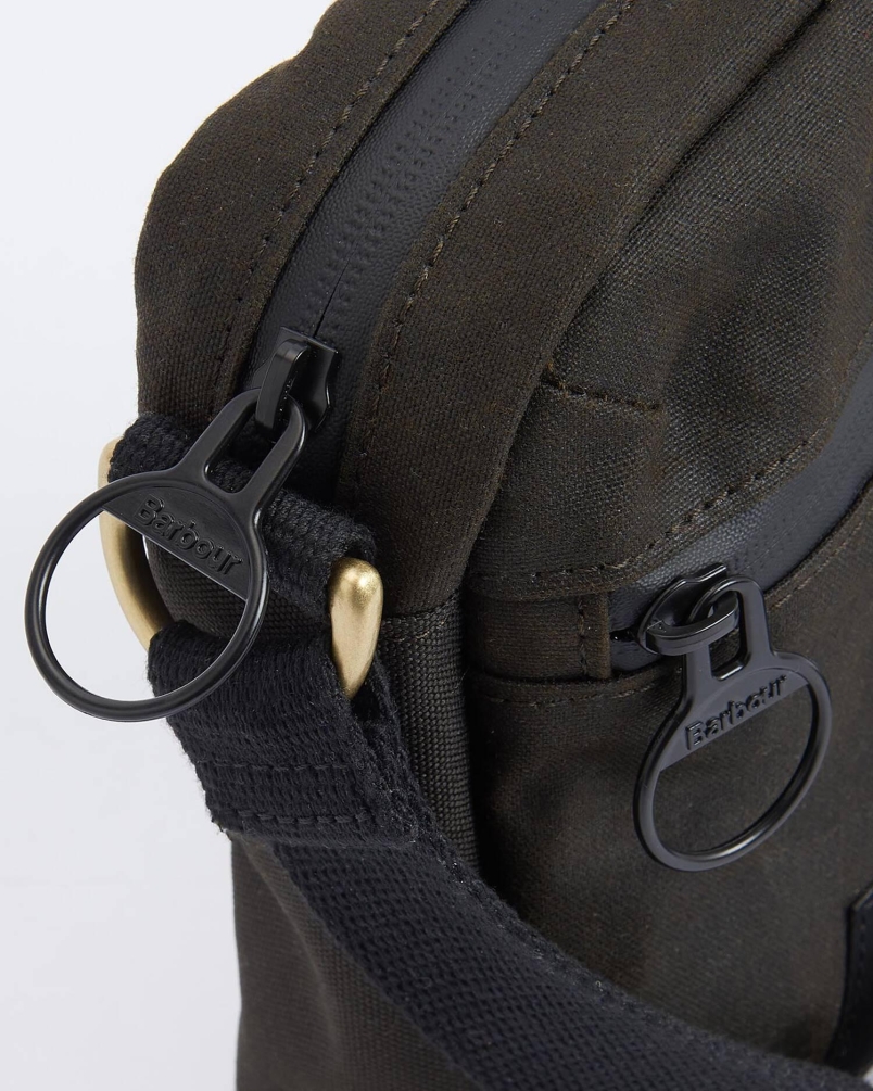 Barbour Field waxed crossbody bag olive