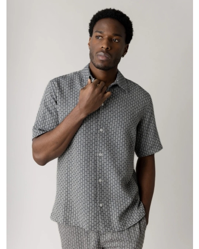 Mos Mosh Gallery Banks basso shirt salute navy