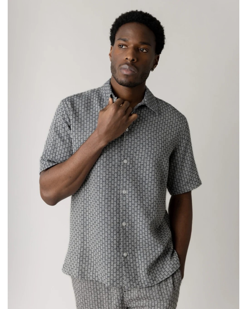 Mos Mosh Gallery Banks basso shirt salute navy