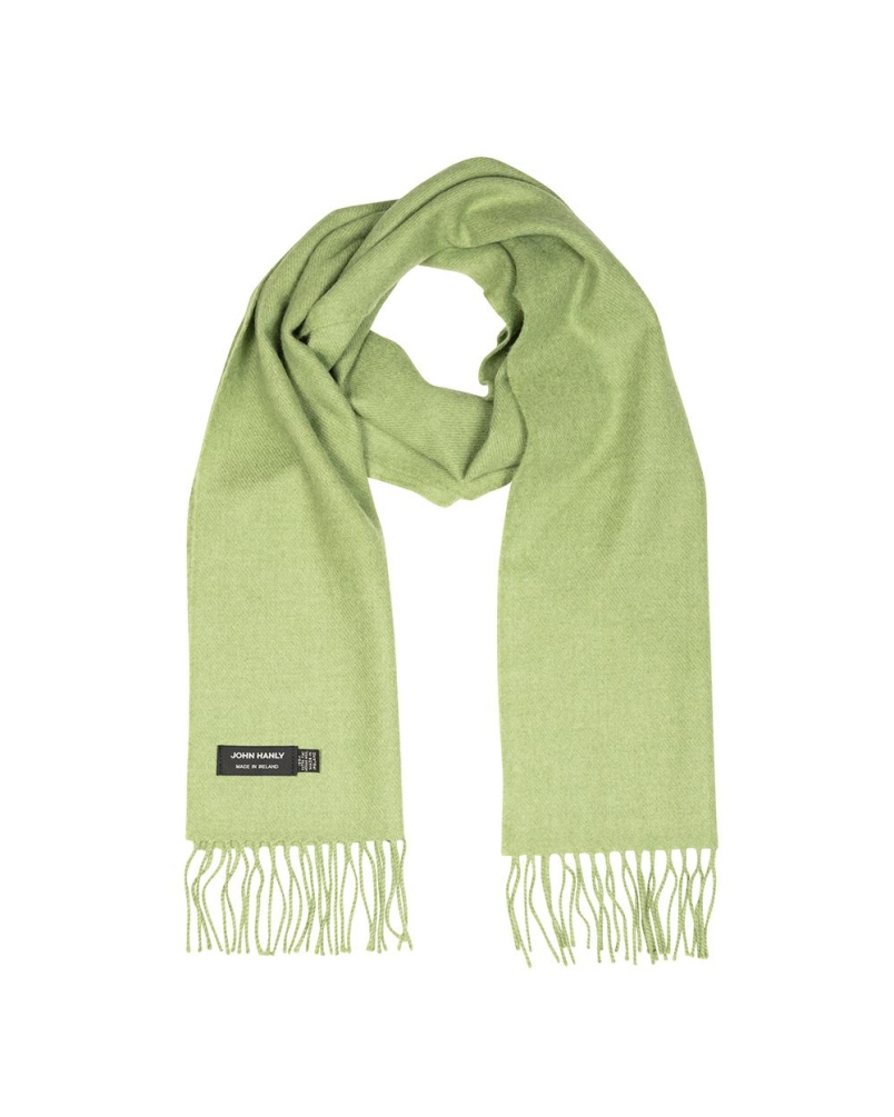 John Hanly Merino Luxury wool scarf avocado green
