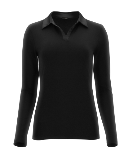 Oroblu Perfect line cotton - Polo shirt long sleeve black