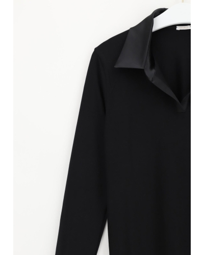 Oroblu Perfect line cotton - Polo shirt long sleeve black