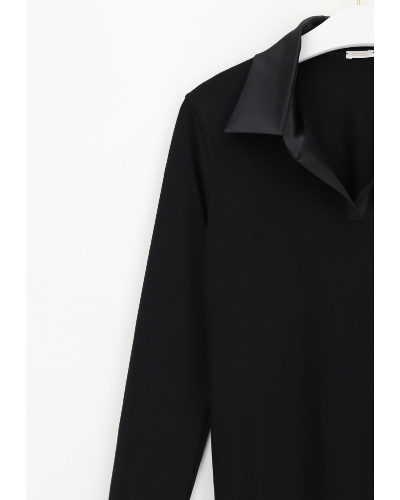 Oroblu Perfect line cotton - Polo shirt long sleeve black