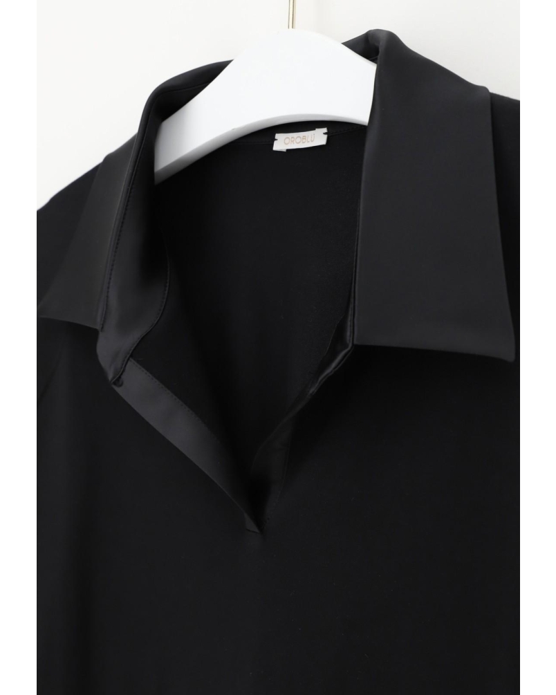 Oroblu Perfect line cotton - Polo shirt long sleeve black